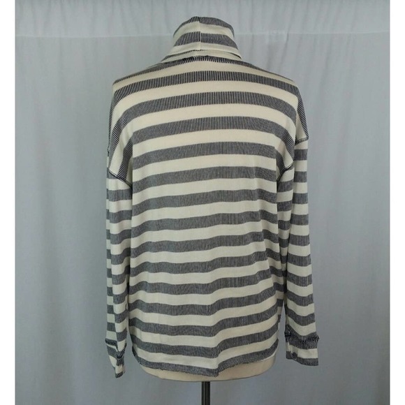 Free 832 Black & White Striped Turtleneck Sweater, Large, New Boutique Item - Picture 4 of 10